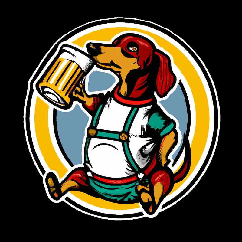 Teckel boit de la bière