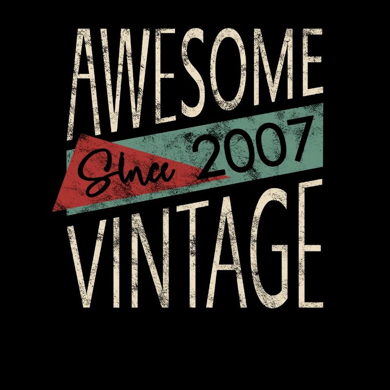 Awesome Since 2007 Retro Vintage Design