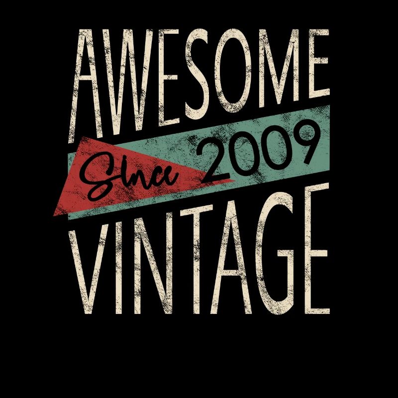 Awesome Since 2009 Retro Vintage Design