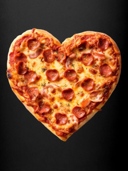 Heart Pepperoni Pizza Pattern