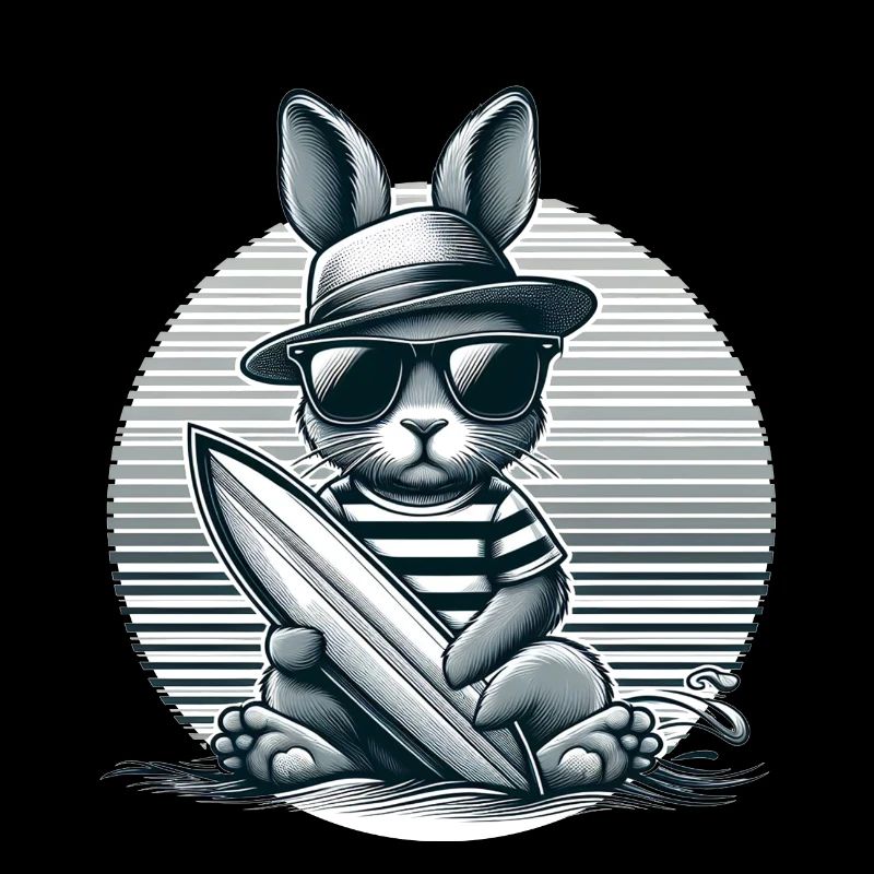 Kaninchen Surfer