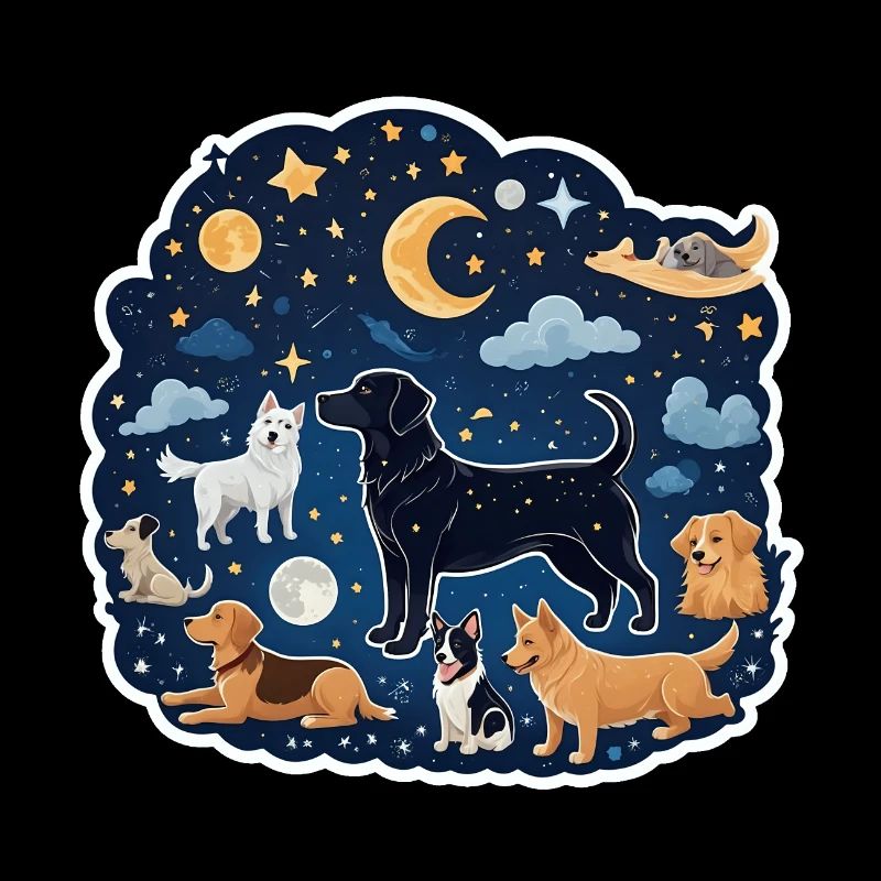 Chiens sous les étoiles