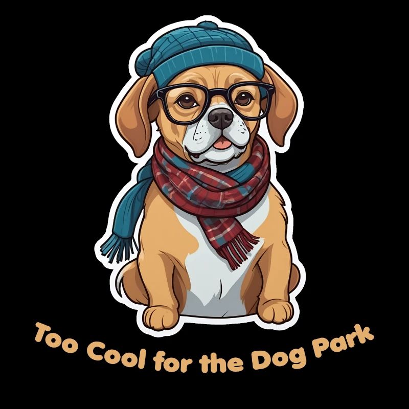 Chien hipster dans le parc