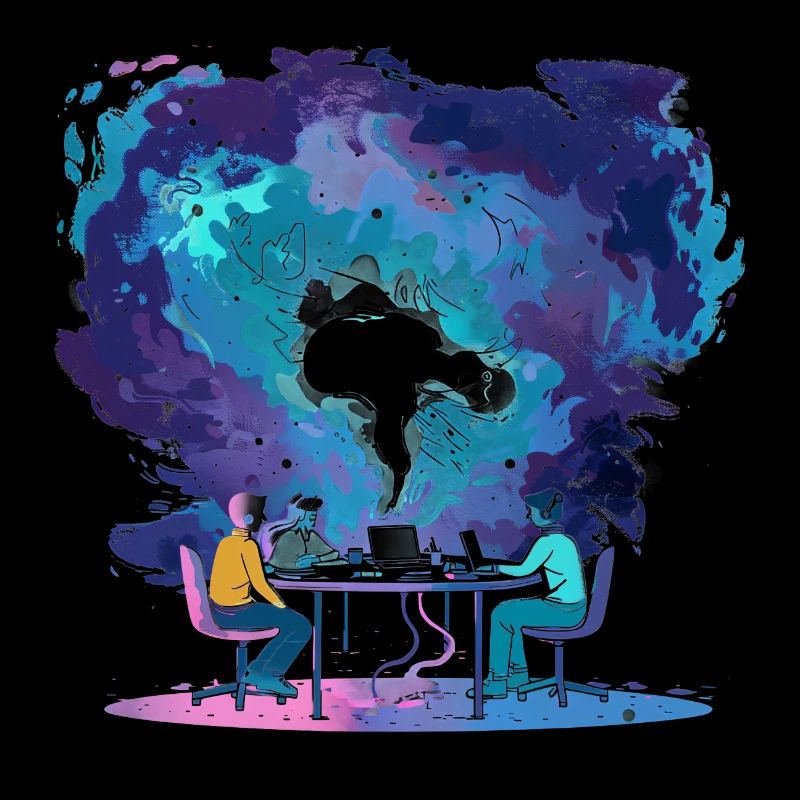 Brainstorming en équipe : illustration lofi, nuage d’idées