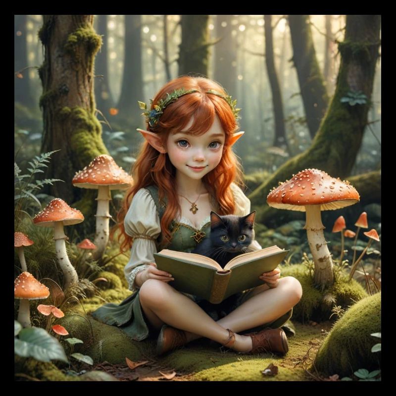 Elf with toadstools