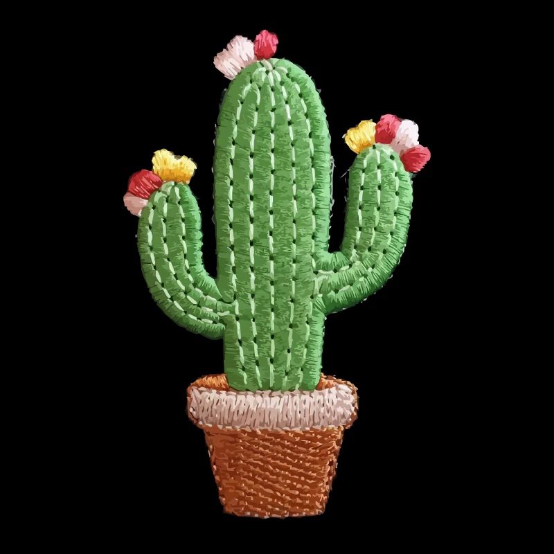 Joli cactus brodé