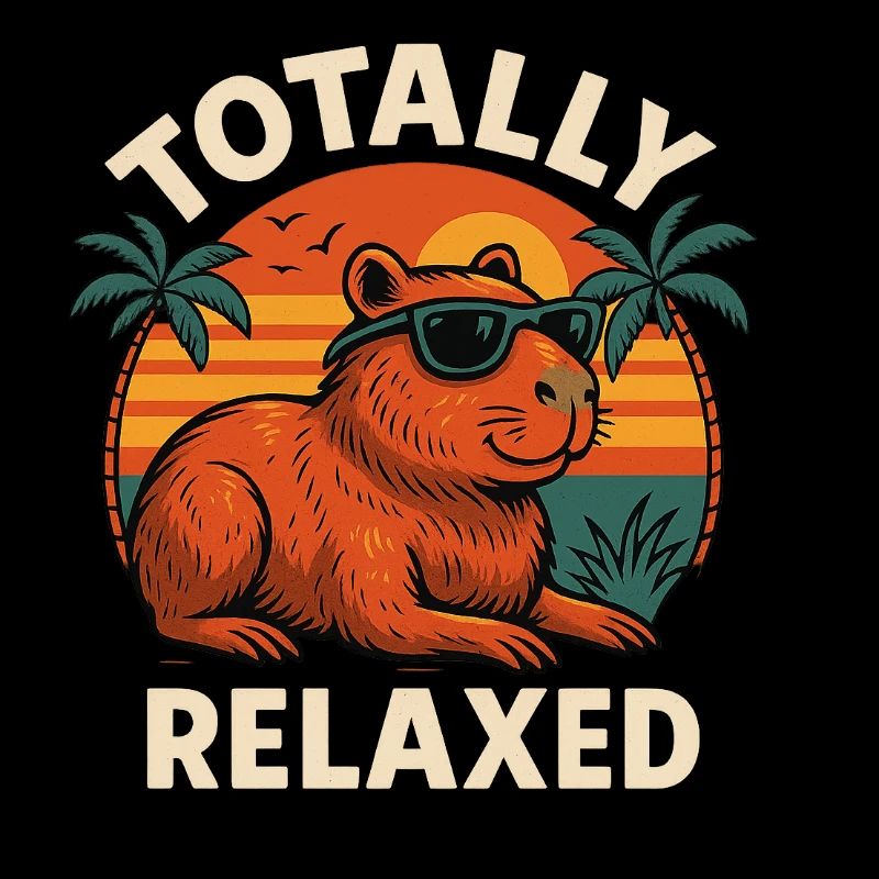 Relaxed Capybara Sunset