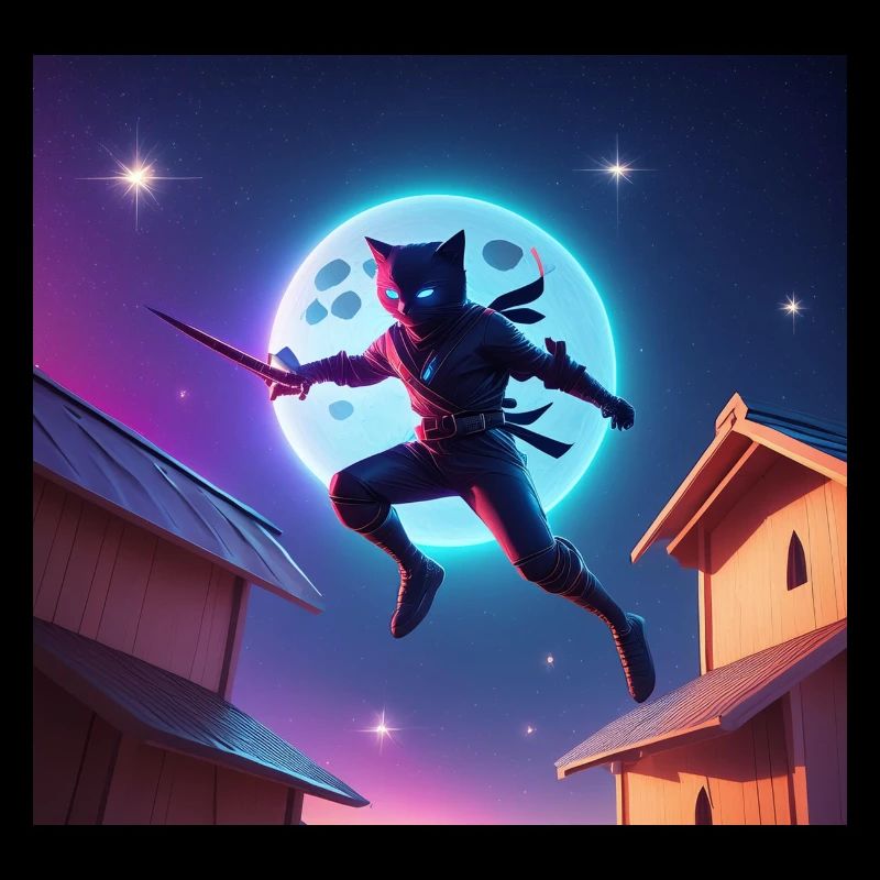 Ninja Rooftop 🐱🌌 Kitten