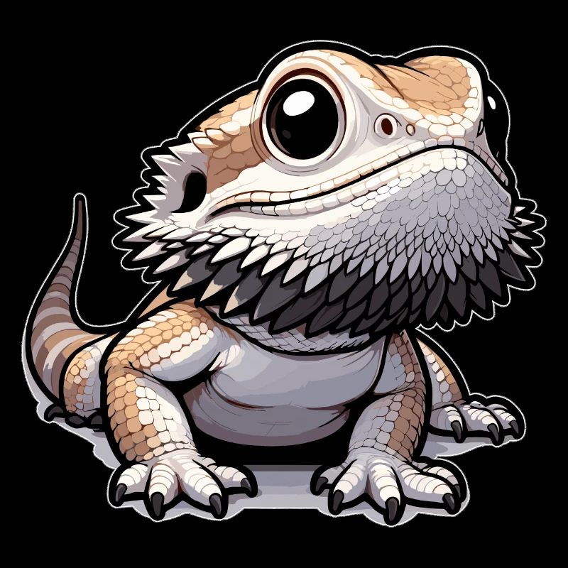 Cute Bearded Dragon Drawing Gecko Lizard