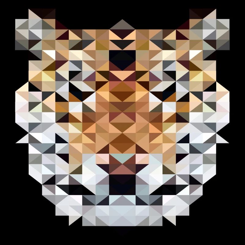 Tiger in triangulation design for art lovers
