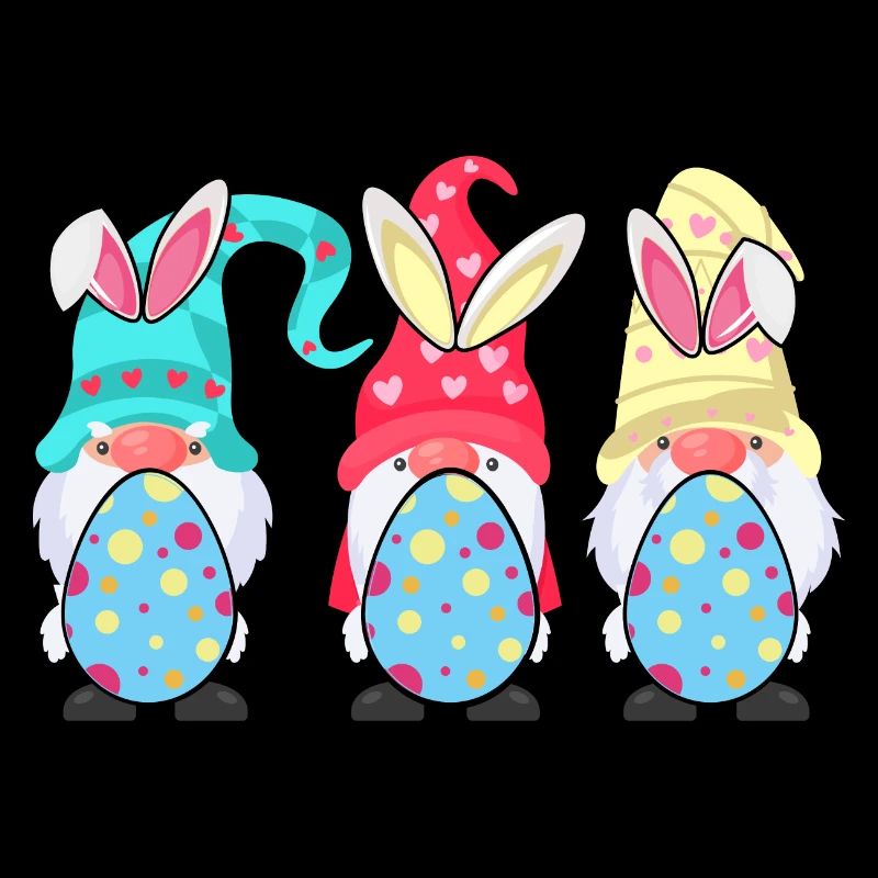 Cute Gnomes Easter Egg Hunting