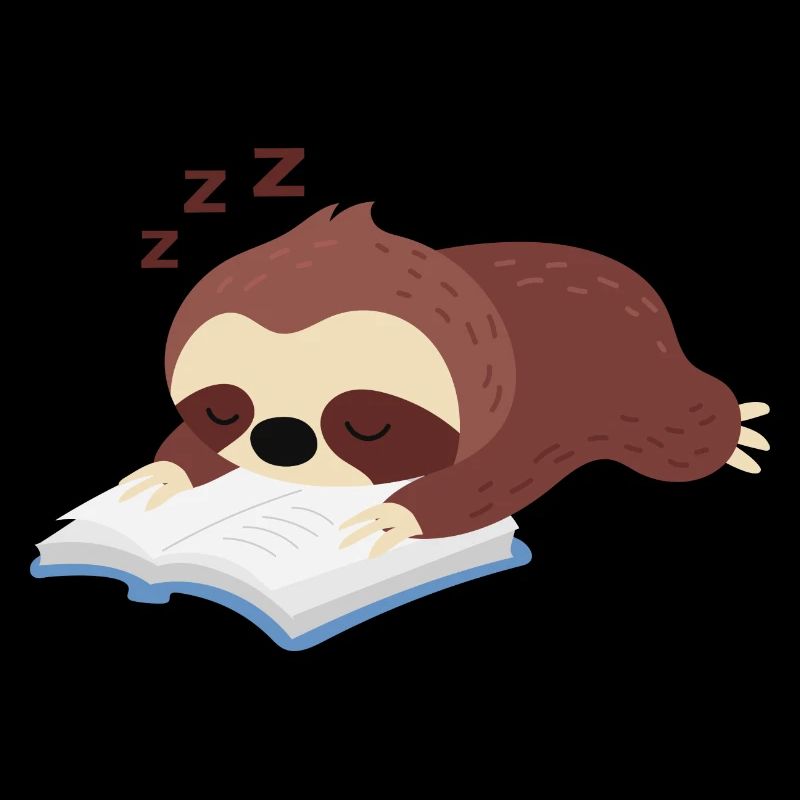 Sloth Reading Falling Asleep Cute Rodent