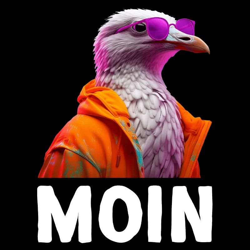 Möwe mit Sonnenbrille Moin Coole Möwen Seevogel