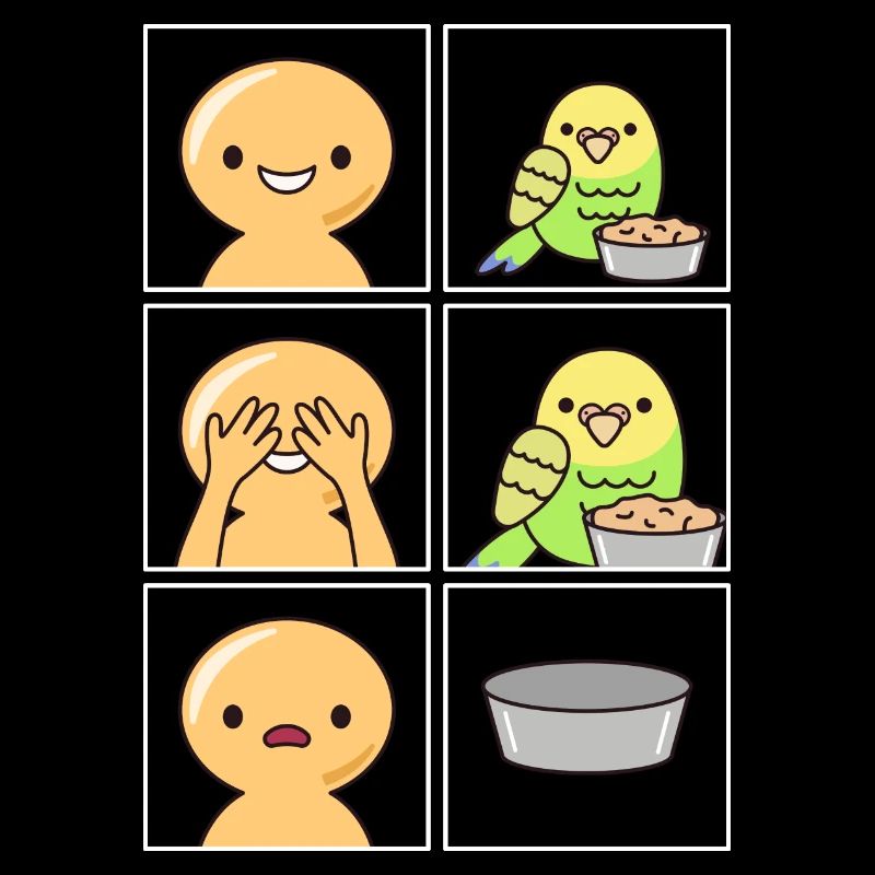 Budgie eats fast Design for fans