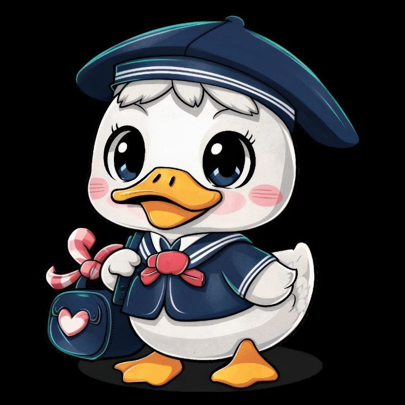Kawaii Entchen mit traditioneller Schuluniform