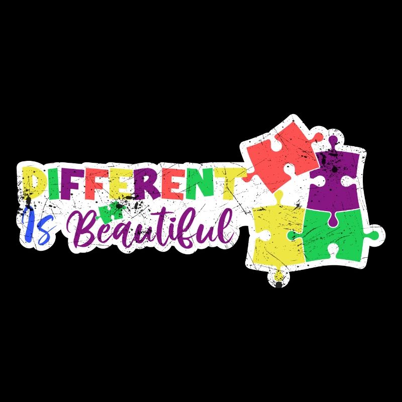 PUZZLE ADHD AUTIST DIFFERENT IS BEAUTIFUL SAYING MOTIFS