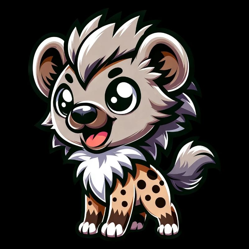 Bande dessinée de hyène mignonne et conception de dessins animés