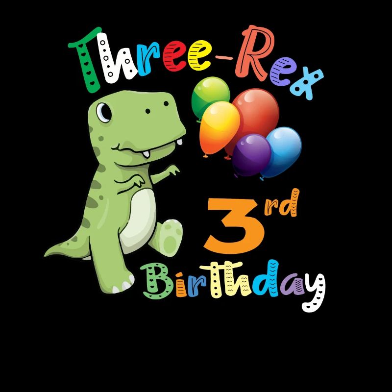 Three Rex Dinosaur 3rd Birthday Gift Design