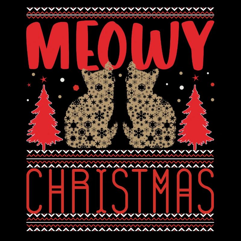 Pull de Noël moche - Meowy Christmas