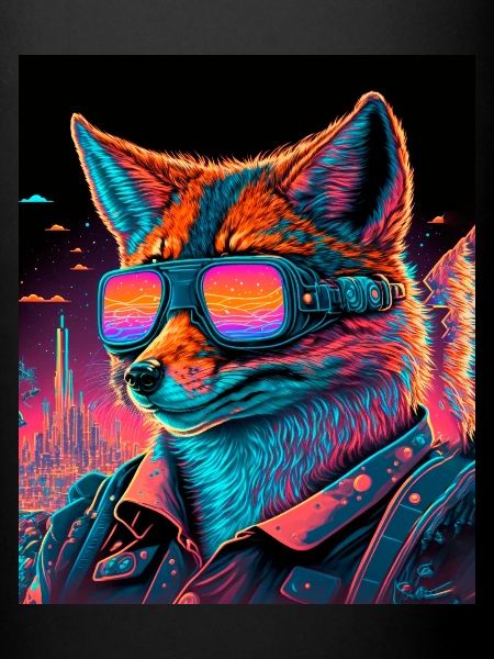 Rétro Futuriste Synthwave Fox