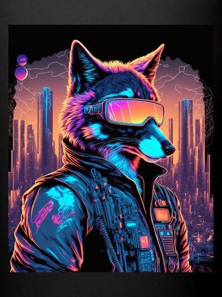 Rétro Futuriste Synthwave Fox