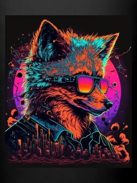 Rétro Futuriste Synthwave Fox