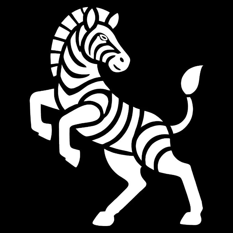 Zebra Silhouette Art Piece Minimal Design
