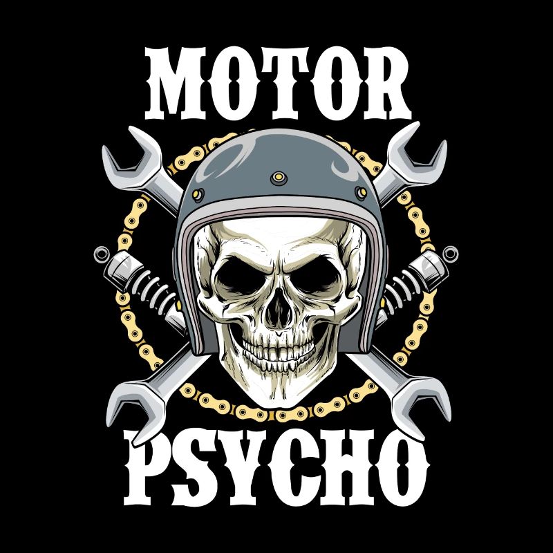 Motorrad Geschenk Totenköpfe Biker Psycho