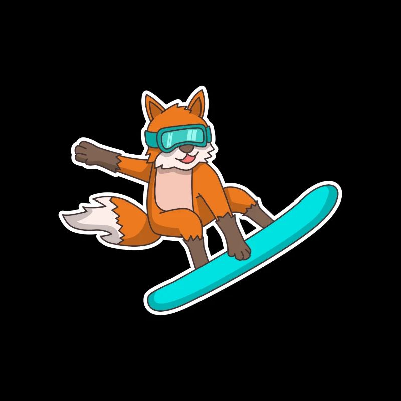 Fuchs Snowboard Geschenk Snowboarder