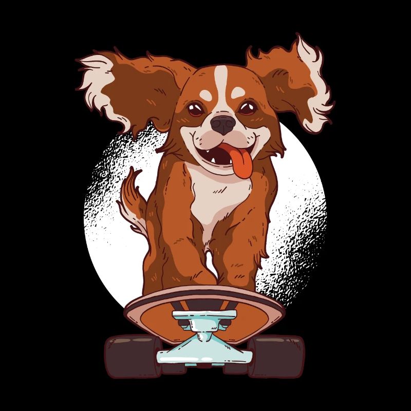 Patineur chien cavalier