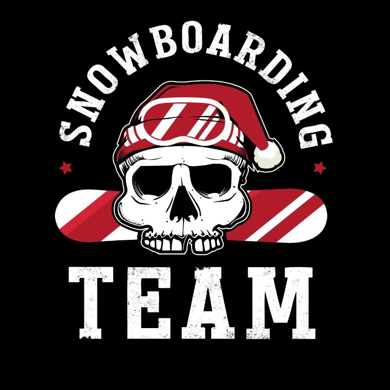 Snowboarding team logo with skull