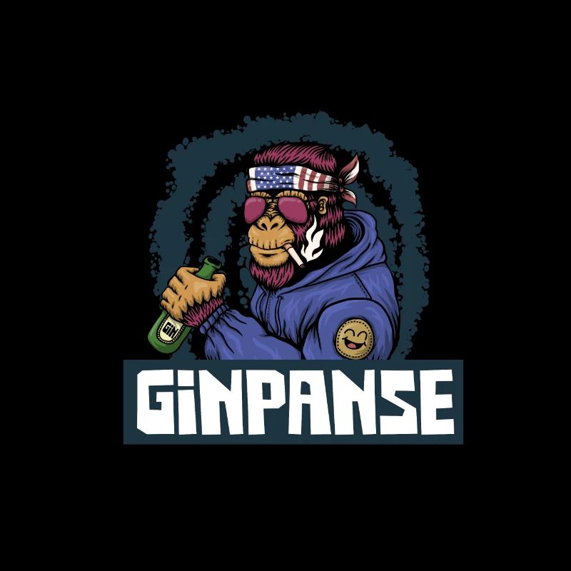 Gin panse motif - cool party gin monkey
