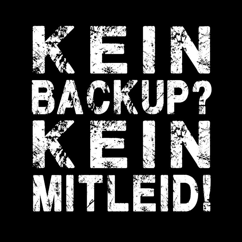 Informatiker Spruch: Kein Backup Kein Mitleid -