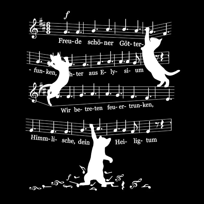 Cheeky Kitten Cats Beethoven 9th Symphony Notes