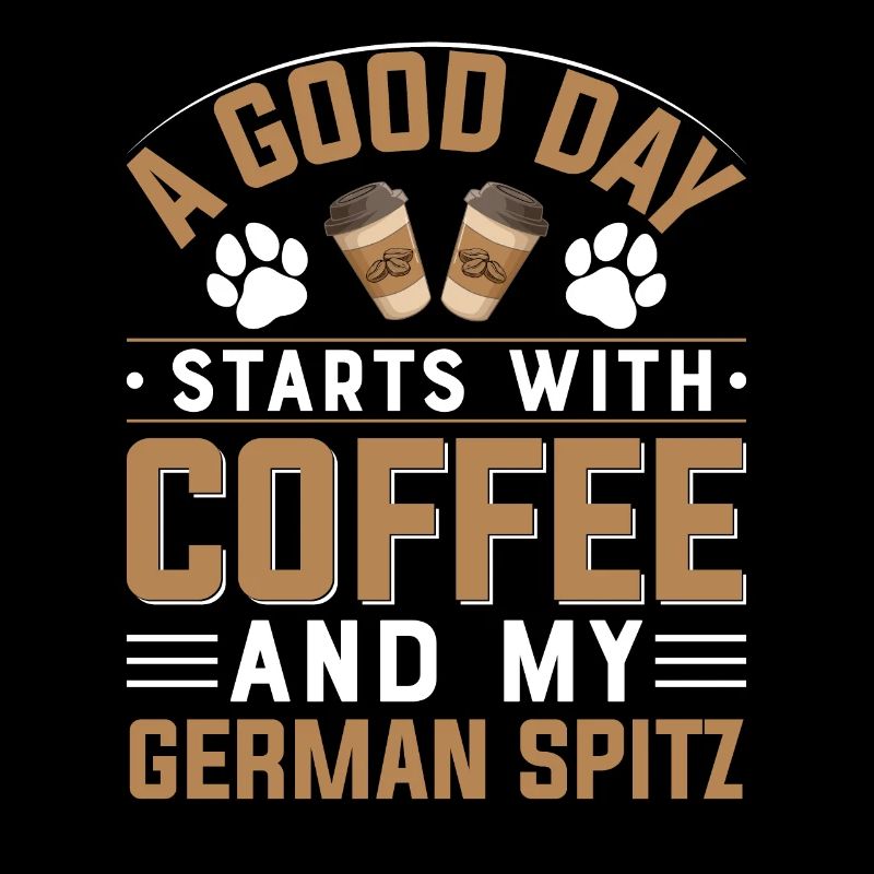 Deutsche Spitze Hund Kaffee Trinken Koffein Pfote