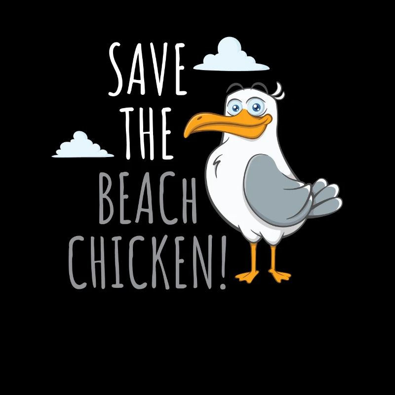 Save The Beach Chicken Möwe Vogel Kinder