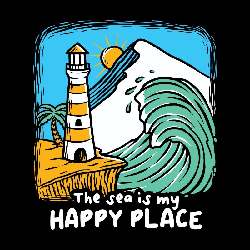 La mer est mon endroit heureux Phare