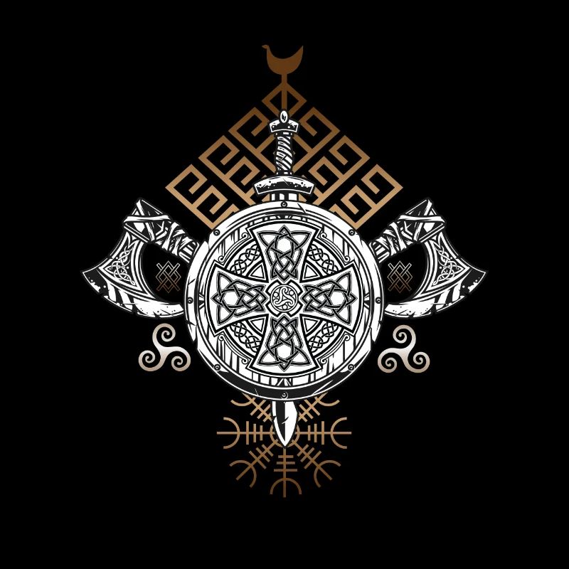Viking Axe Tree Mythology Rune