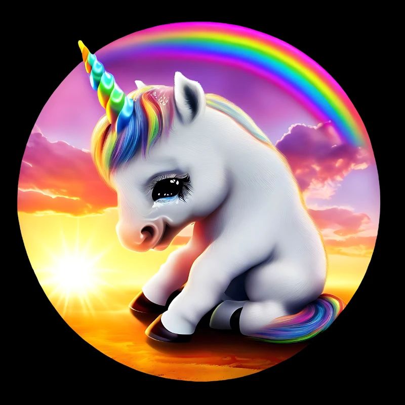 Einhorn traurig Regenbogen
