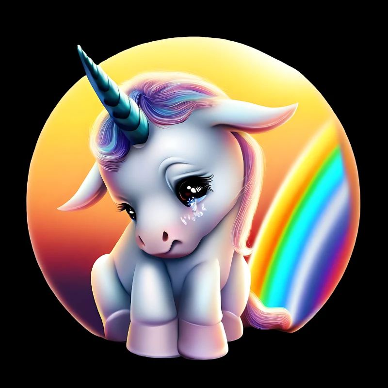 Depression Einhorn traurig Regenbogen