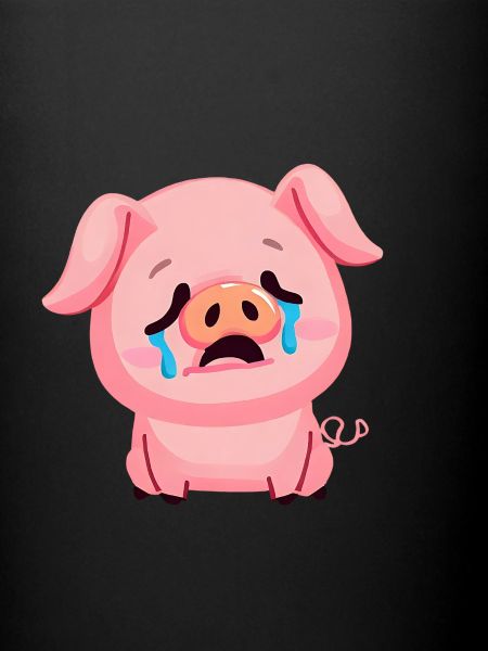 Le cochon pleure tristement