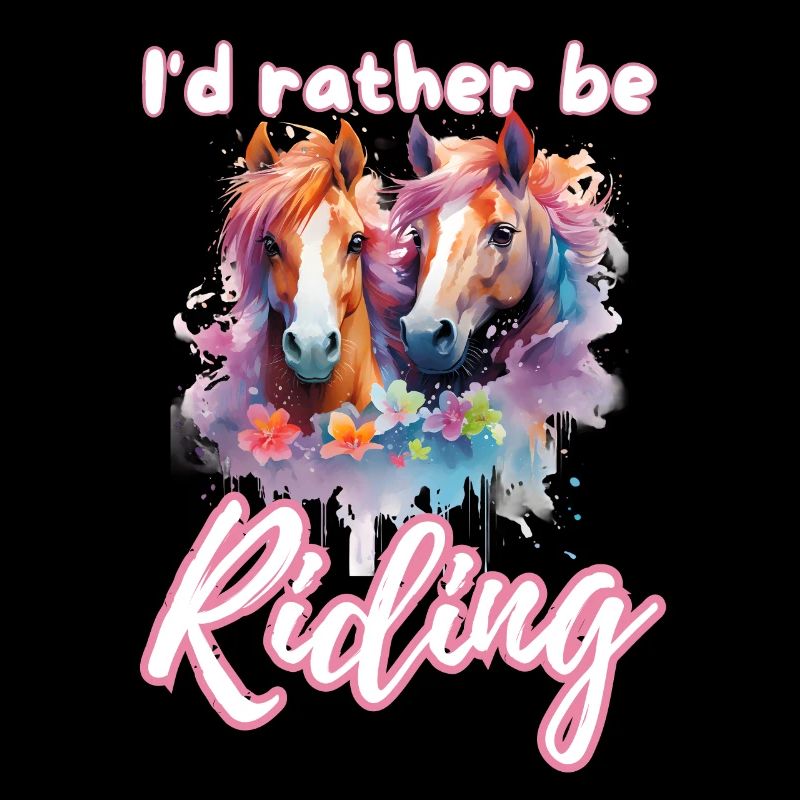 Ich würde lieber reiten reiten Mädchen Splash Art