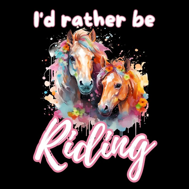 Ich würde lieber reiten reiten Mädchen Splash Art