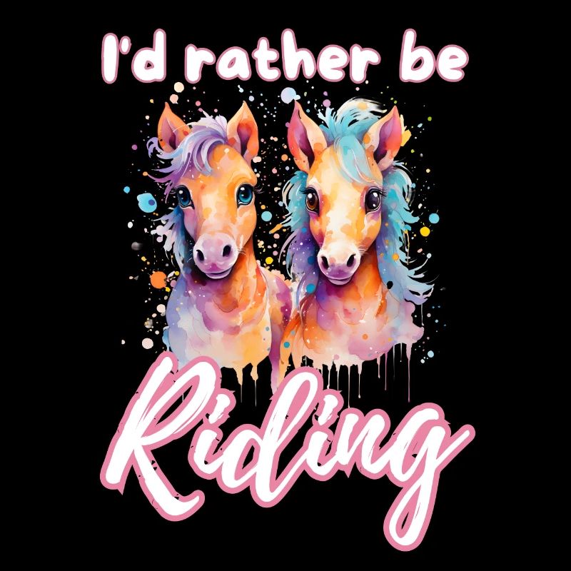 Ich würde lieber reiten reiten Mädchen Splash Art