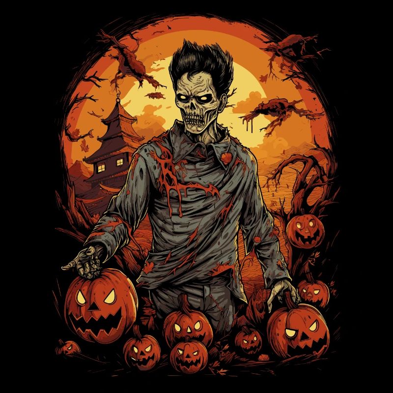 Zombie coréen effrayant d’Halloween