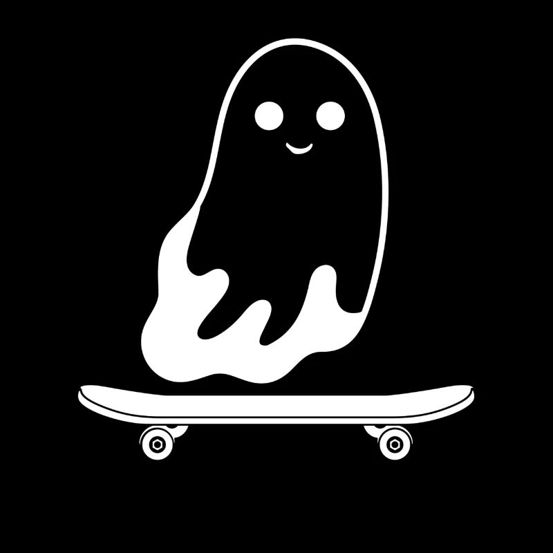 Ghost Skateboard Emo Halloween Skateboarding