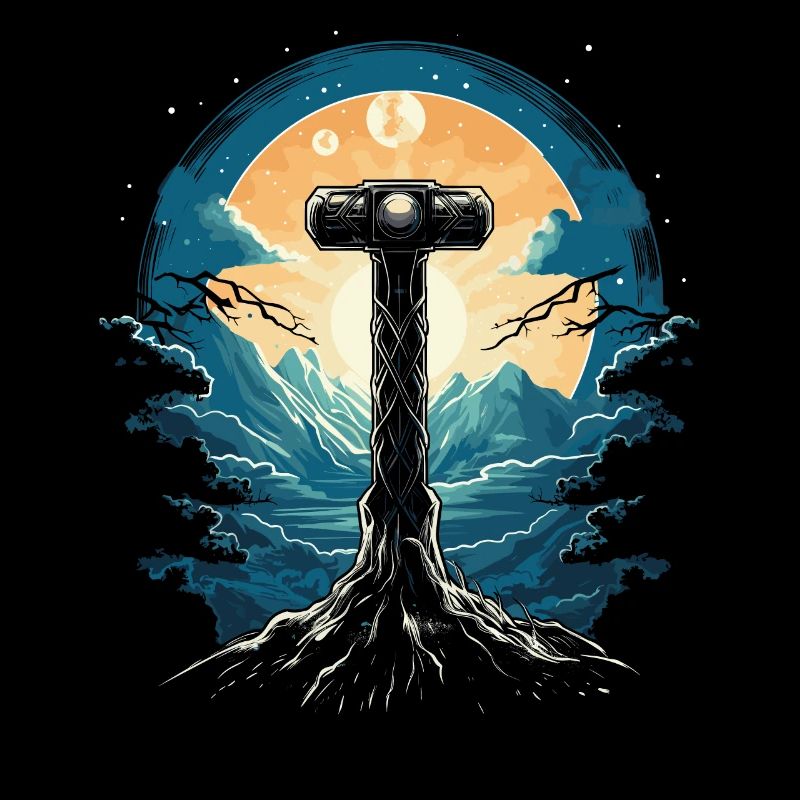 Mythos Hammer : Paysage nocturne épique - Mjölnir