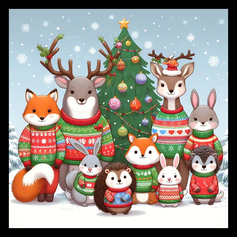 Animaux de pull de Noël moches pour Noël