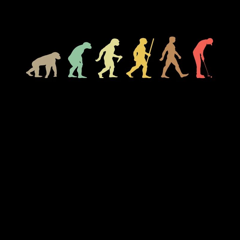 Golf Retro Golfer Evolution Funny Golfing
