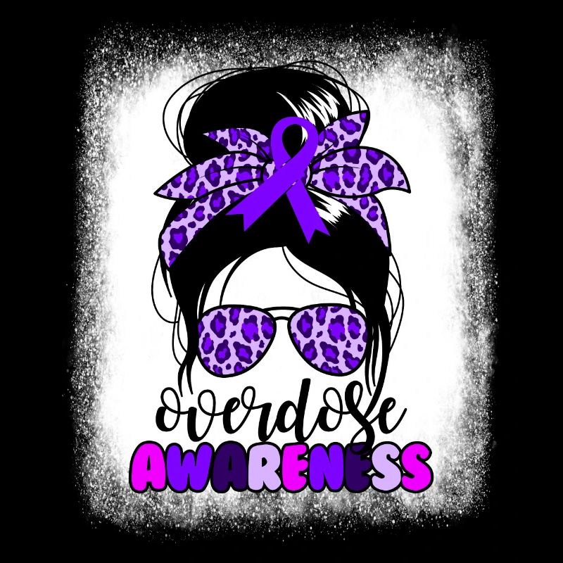 Overdose Awareness Messy Bun Over